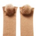 Camel arm warmers with Mink Fur pompom packaged in Signature box